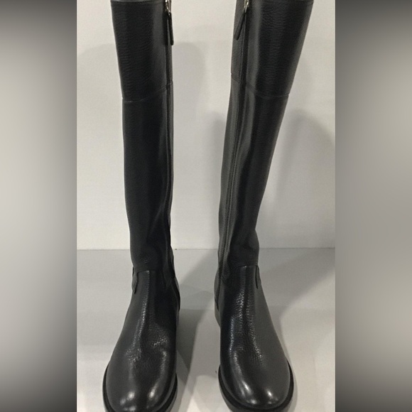 Women’s Tory Burch Black Pebble Grain Leather Knee High Boots Size 5.5M - Picture 7 of 7
